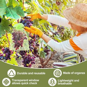 100 Uds. Bolsas reutilizables de protección de frutas con cordón de PE para proteger verduras y frutas de insectos, Mosquitos - Product Image 4