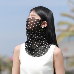 女性用小型ポリエステルスカーフプルオーバー薄い日焼け防止ベール秋冬ネックマスク夏日焼け防止スカーフ