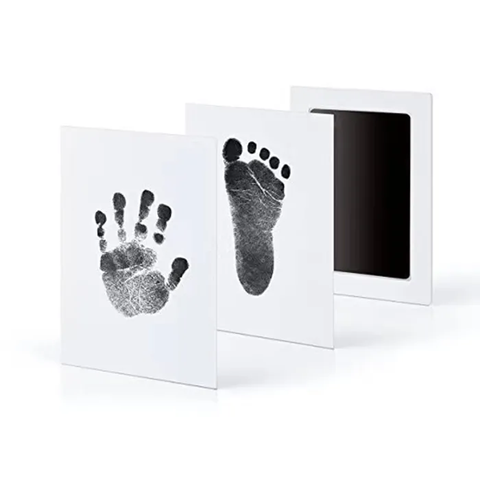 Neues Clean Touch Ink Pad Neugeborenes Baby Handabdruck und Fußabdruck Pet Paw Print Kit Inkless Infant Hand-und Fuß stempel für Kleinkinder (schwarz)