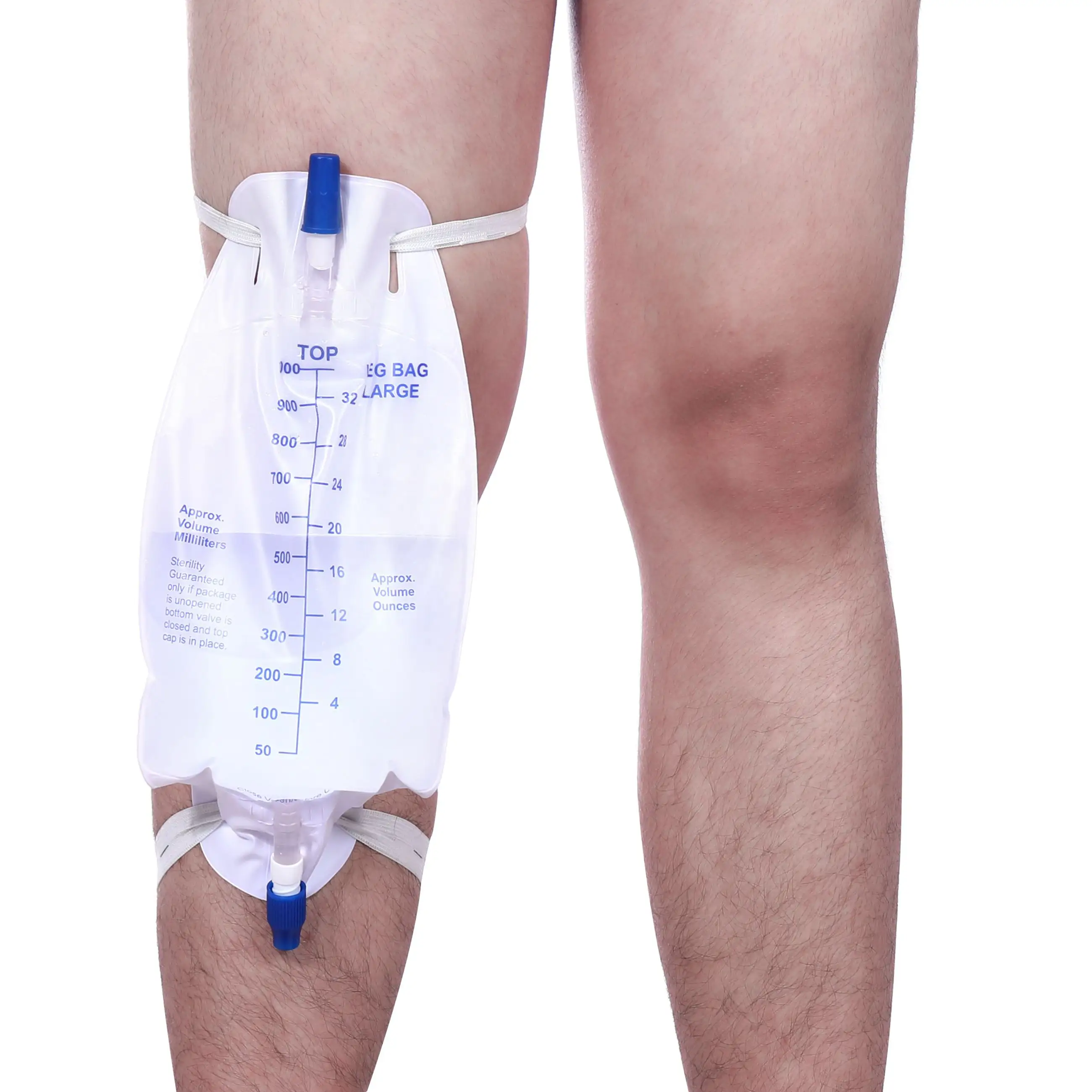 Sac de jambe d'urine médical jetable de haute qualité 500ml / 750ml pour homme