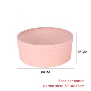 Cilindro DIY caja de flores para cigarrillos Ventana de PVC cubierta transparente tamaño personalizado caja de fruta redonda Rosa aniversario caja de regalo de cumpleaños