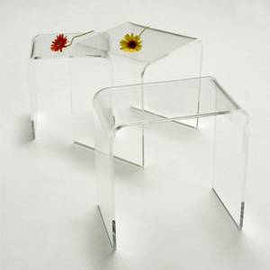 Nesting Lucite Coffee <strong>Table</strong> Modern Clear Acrylic Side <strong>Table</strong> <strong>3</strong> Pack <strong>Table</strong> <strong>Set</strong> - Product Image 3