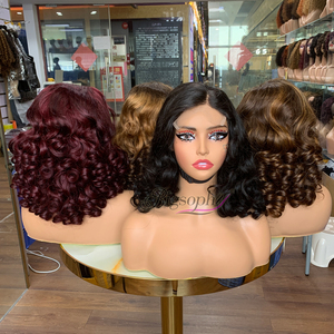 Virgin Human Hair Perücken, vietnam esische SDD Perücken, 14 Zoll Piano Color 5*5 Verschluss Echthaar Perücken Curly - Product Image 3