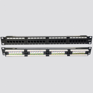 接线板网络电缆管理器双IDC 1U 12 24 48端口接线板框架机架安装UTP rj45以太网5e CAT6