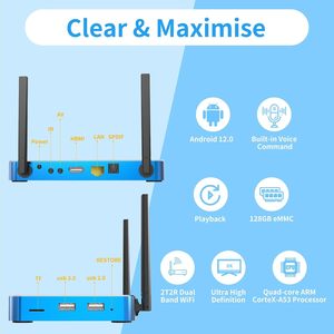 2025 New Generic Smart S6-MAX TV Box 4G RAM + 64G ROM Blue 1 Voice Remote Control 1 Removable Storage USB Flash Drive 1 HD <strong>Code</strong> - Product Image 2