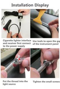 カーアクセサリーDIYインテリア装飾12V RGBLEDファイバーカーLEDストリップアンビエントライトアプリ装飾雰囲気ライトダッシュボード - Product Image 6