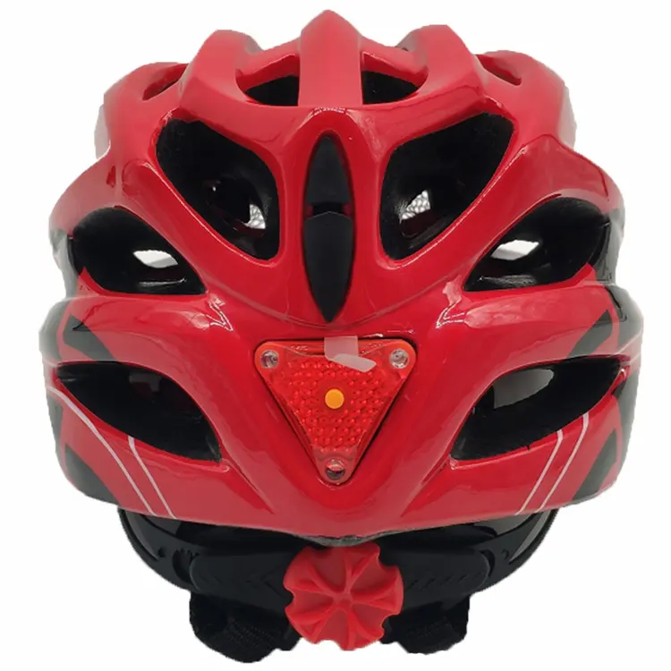 2022 नए उत्पादों के नेतृत्व में प्रकाश साइकिल हेलमेट काले/लाल रंग सहन करने योग्य सुरक्षा रियर प्रकाश साइकिल हेलमेट
