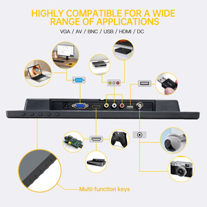 Monitor HD de 10,1 "para Mini TV, reproductor de vídeo para coche, TFT LCD para cámara de respaldo, sistema de seguridad para el hogar con altavoz BNC/AVI/VGA/HD y MI - Product Image 2