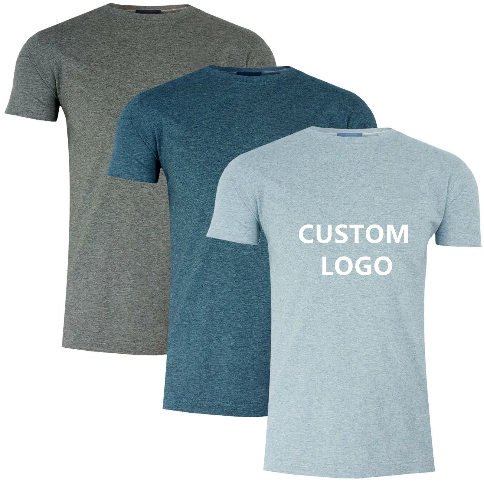 65 polyester 35 pamuk yumuşak serigrafi t shirt, logo ile özel baskı promosyon t-shirt