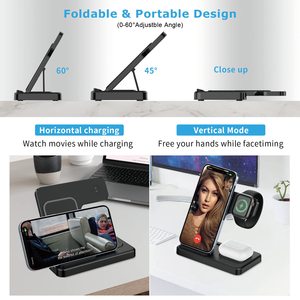 3In1 Stand Foldable 3 in <strong>One</strong> Portable Smart Phone Magnetic 3 in 1 Wireless <strong>Charger</strong> for Iphone Watch Mobile Phones - Product Image 4