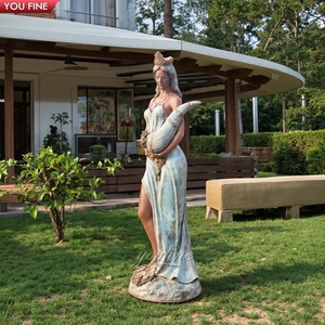 Youfine Ngân Hàng Xây Dựng Kiến Trúc Trang Trí Lối Vào Trang Trí Nội Thất Cuộc Sống Kích Thước La Mã Đúc Đồng Nữ Thần Fortuna Điêu Khắc Với Cornucopia - Product Image 4