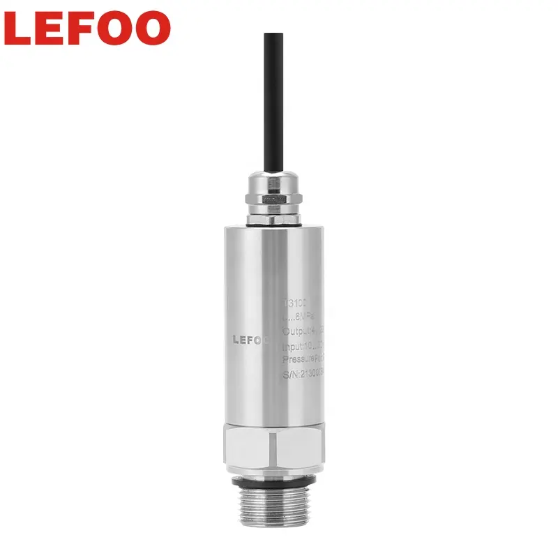 LEFOO high overload capacity Negative Temperature and Pressure Integrated Transmitter Piezoelectric Pressure Sensor 4 20ma
