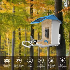 ODM AI akıllı kuş besleyici kamera, HD kamera ve GÜNEŞ PANELI ile kuş besleyiciler, kablosuz App kontrol AI dedektörü kuş videoları tanımlamak - Product Image 5