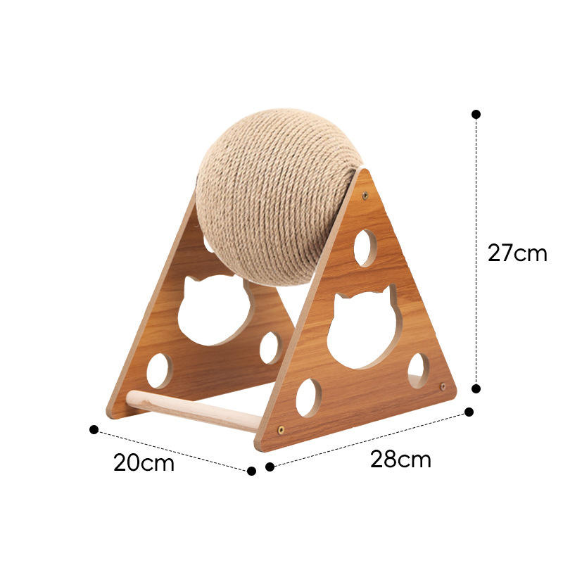 2/L - Balle à gratter triangulaire pour chat en panneau de fibres de densité moyenne