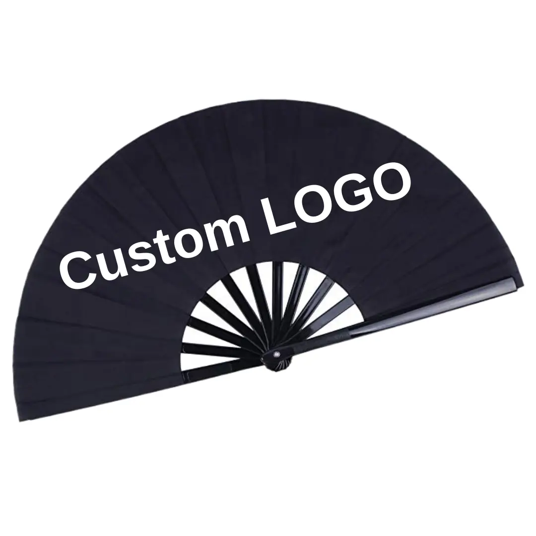 Op Maat Gemaakte UV-Afdrukken 33Cm Print Fan Bamboe Hand Opvouwbare Fans Luid Clark Rave Hand Fan Voor Festival