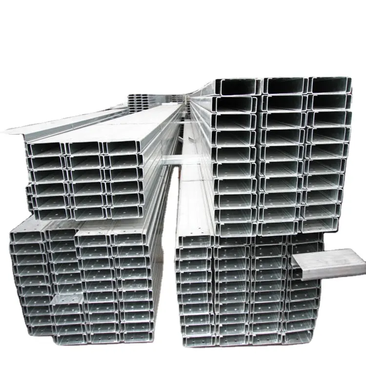 Materiales de construcción de alta calidad Acero galvanizado en caliente Canal C Viga de hierro Perfil de acero C Canal C Precio