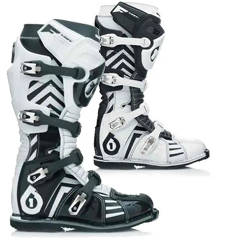 Botas para motociclista, botas de alta qualidade para motocross-preto/branco, para moto, protetora, respirável