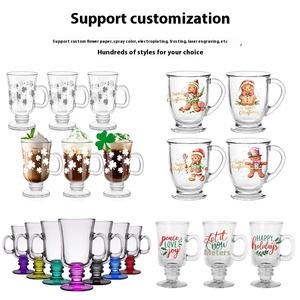 Modern tasarım çevre dostu şeffaf İrlanda kahve bardağı kulplu fincan öğleden sonra çay partileri için ücretsiz örnek hediye - Product Image 2