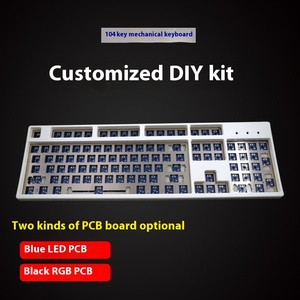 Kit de bricolaje intercambiable en caliente, Teclado mecánico retroiluminado RGB de 104 teclas, interfaz USB, carcasa de placa de acero, teclados con LOGO personalizables, nuevo - Product Image 2