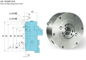 2024 New Chuck, 3-jaw Self <strong>Centering</strong> Chuck, Outer Diameter 250mm, A1, A2 Installation Method. With Adapter, Manual Chuck - Product Image 5