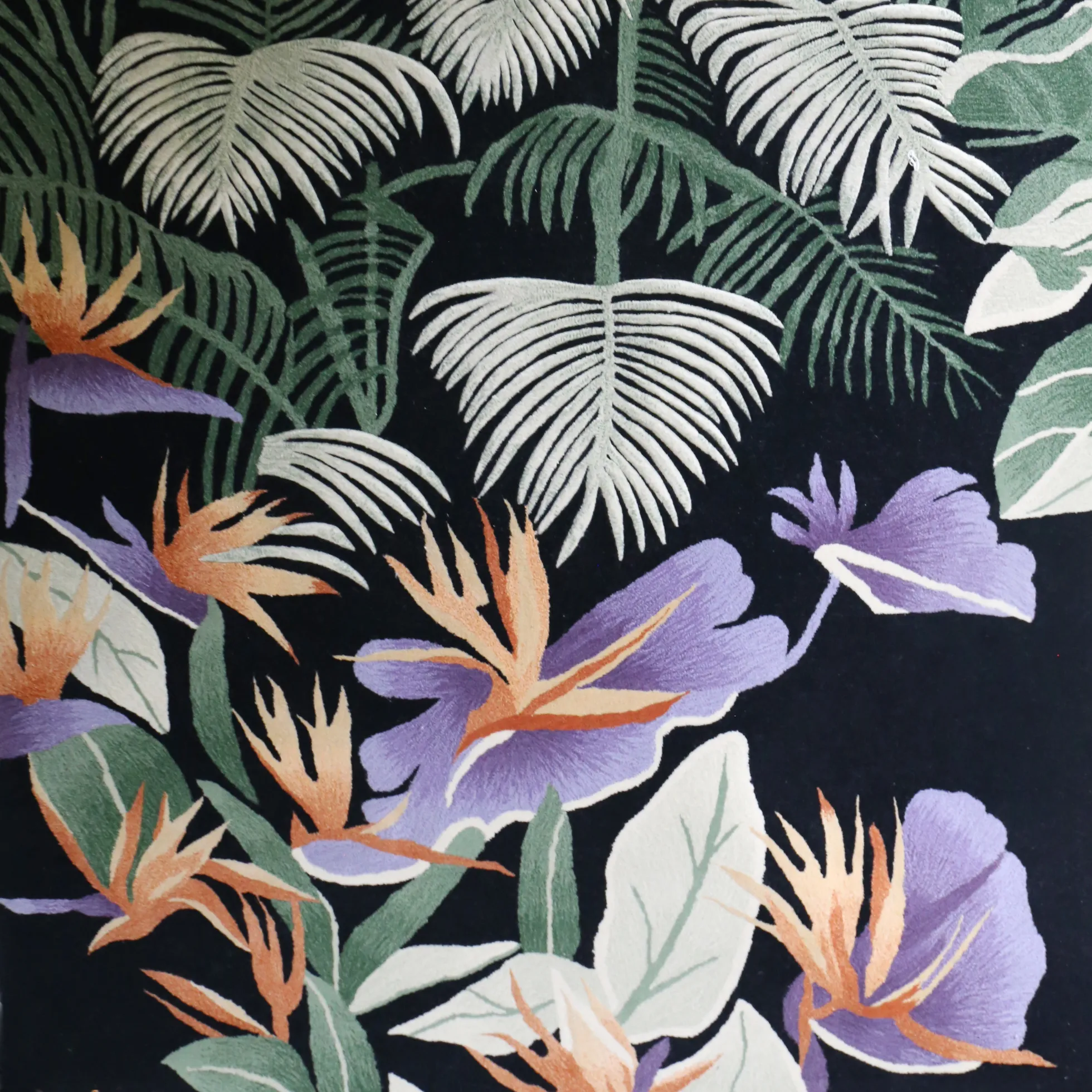 Luxo Brand Custom Nova Zelândia Lã Handmade Tapete Ouro F Design Viscose Silk Velvet Rug para Sala de estar