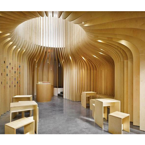 高工艺定制商场办公大堂室内使用假金属装饰铝木纹天花板 - Product Image 2