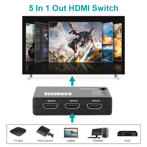 Conmutador HDMI 4K con interruptor automático remoto IR para sala de juegos XBOX 5X1 Audio AV Matrix Switcher - Product Image 3