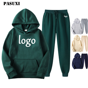 PASUXI Custom Logo <strong>Mens</strong> Tracksuit Set Sportswear Jogger Hoodies Jogging Suits 2 Piece Sweatsuit Hoodie and Pant Set - Product Image 1