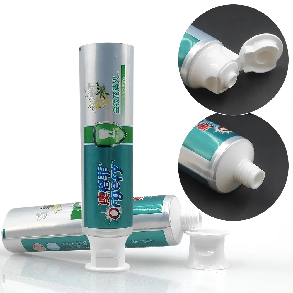 Embalaje de plástico de alta capacidad de lujo personalizable, embalaje cosmético para pasta de dientes o tubo de medicamentos