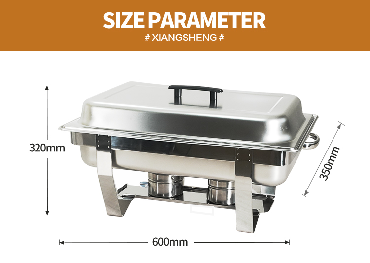 9L 3.5kg  Buffet rectangle  stainless steel chafing dish with stand cheap economy chafing dish