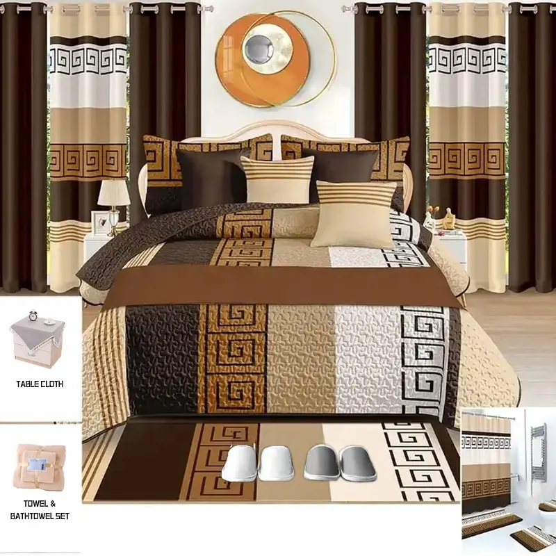 Set di piumoni king size biancheria da letto di lusso 26 pezzi set di biancheria da letto con tende di lusso set di biancheria da letto piumino