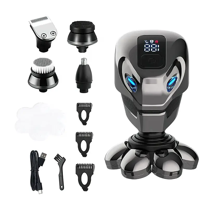 KooFex-Rasoir à barbe et nez étanche professionnel IPX6 9200 tr/min, charge USB, écran LCD, rasoir électrique 5 en 1 pour hommes