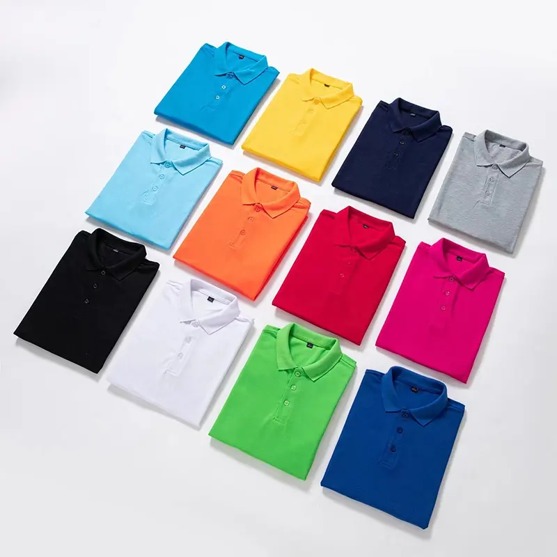 Kaus Polo Katun Pria, Kaus Logo Kustom Pakaian Kerja Golf Polo