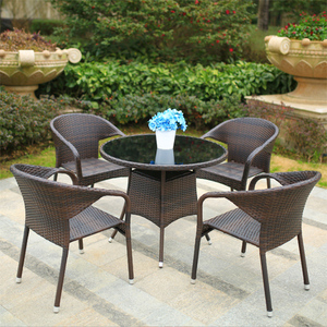 Bàn Cà Phê Đặt Vòng Bàn Ăn Đặt 4 Ghế Đồ Nội Thất Ngoài Trời Cho Nhà Hàng - Product Image 4