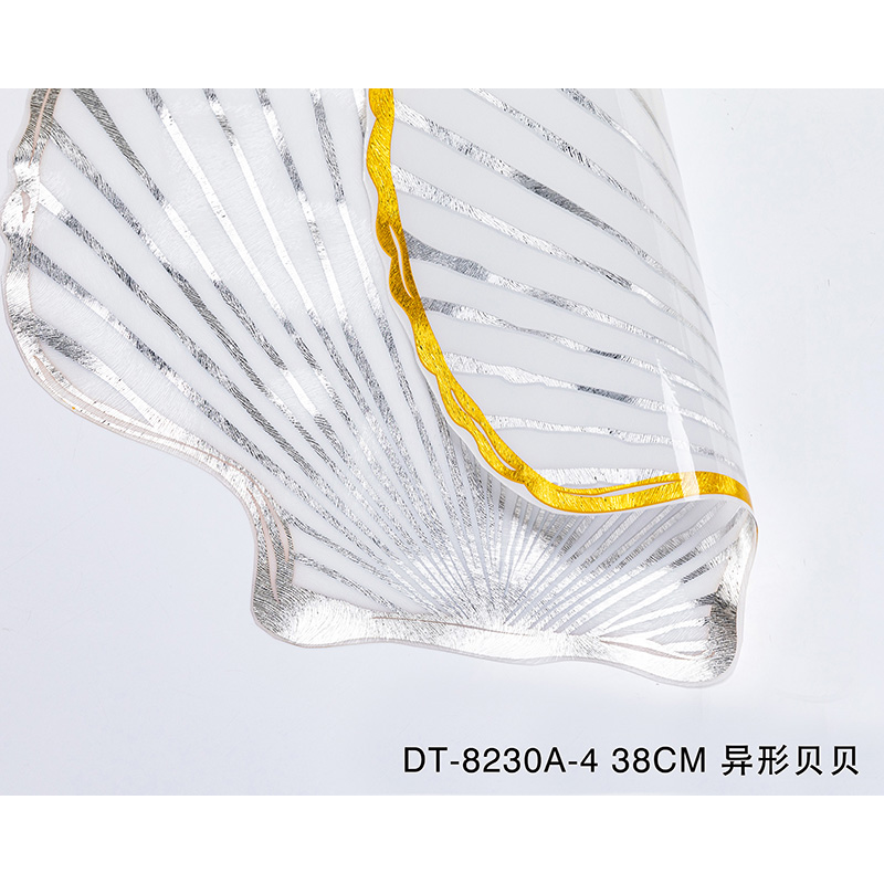 Sea Shell Shape Irregular Cute Gold Dinning PVC Plastic Placemats