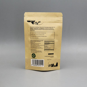 Giấy kraft nâu đứng lên túi thực phẩm snack bao bì túi khóa kéo doypack có cửa sổ rõ ràng cho đậu và hạt giống - Product Image 4