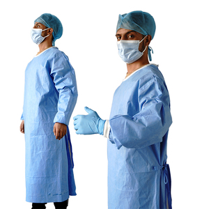 Dùng Một Lần Cách Ly Áo Choàng Y Tế Bảo Vệ Quần Áo Màu Xanh Trắng Biểu Tượng Tùy Chỉnh Y Tế OEM Bán Buôn Phẫu Thuật Áo - Product Image 1