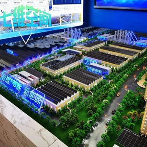 Diseño de modelo 3D moderno para arquitectura, modelo a escala de construcción, Nueva simulación de eficiencia energética solar en la industria