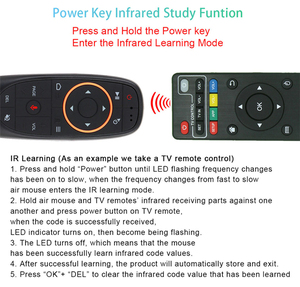 Evrensel G10 G10S Pro BT 2.4G Mini ses Gyro akıllı uzaktan kumanda Airmouse denetleyici Fly Air fare için google android tv kutusu - Product Image 6