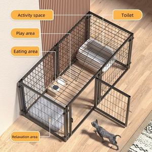 Ağır köpek kafesi kulübesi küçük orta büyük yavru kalem evcil hayvan kafesi fenced yard hayvan kafesleri - Product Image 1