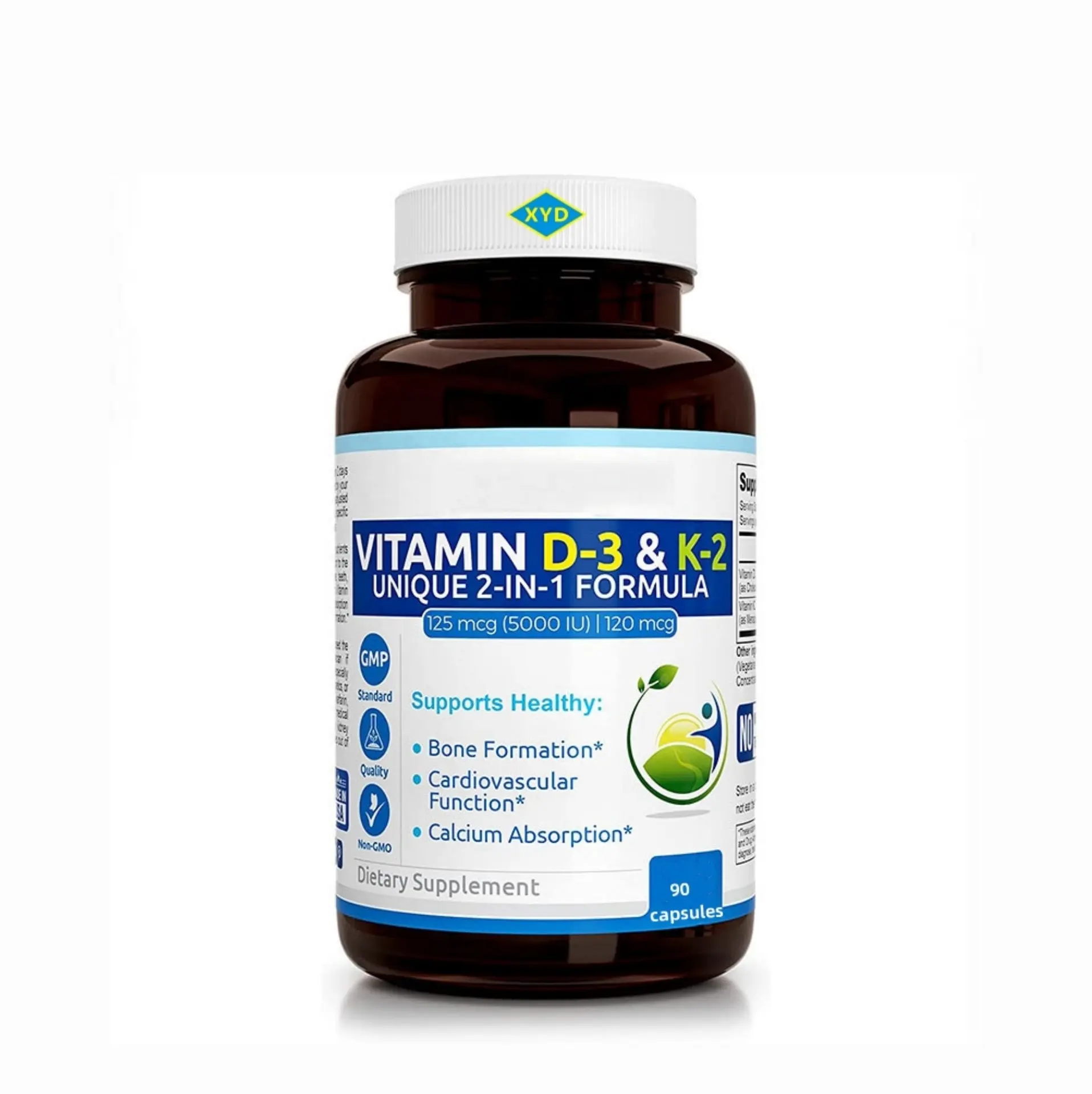 OEM özel etiket takviyeleri güçlü kemik kalsiyum magnezyum vitamini K2 Vitamin D3 kapsül