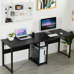 Mesa de estudio de ordenador de pie en forma de L de madera, estación de trabajo, escritorio de PC para dos personas - Product Image 4