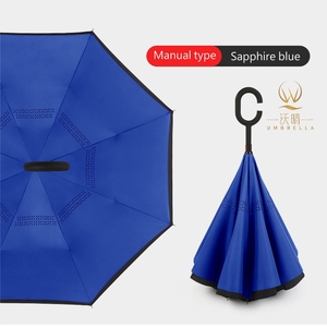 创意防风倒伞双层风口C形手柄雨成人倒伞 - Product Image 2