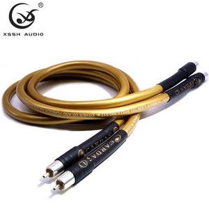 HIFI <span class=keywords><strong>RCA</strong></span>信号线YIVO XSSH音频DIY 2芯OFC纯铜2RCA至2RCA音频电线电缆，带镀银插头
