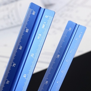 Tùy chỉnh 6 inch 12 inch 3 mặt tam giác kiến trúc nhôm cai trị quy mô Metric tam giác quy tắc - Product Image 1