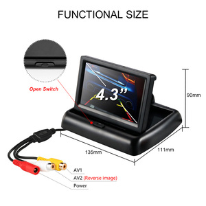 Monitor de visión trasera para coche, pantalla TFT LCD de 4,3 pulgadas, sistema de visión trasera de estacionamiento para cámara de marcha atrás - Product Image 3