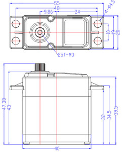20kg 25kgサーボ360度スチールギアデジタルサーボロボットRC車用高速ロボットサーボArduino Robotic 1/8 1/10 RC車用 - Product Image 5