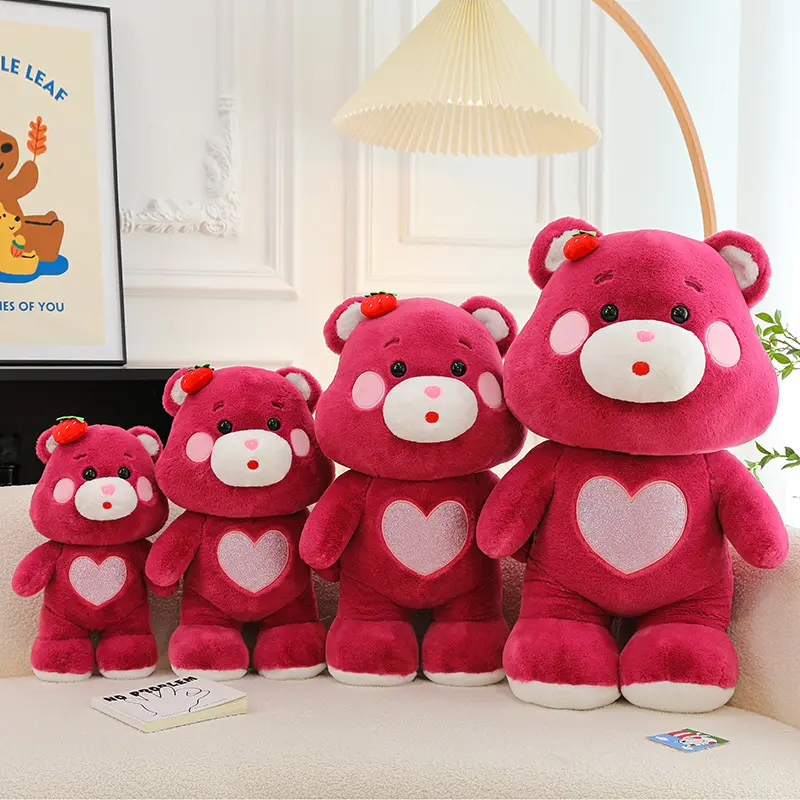 Aifei đồ chơi mới sáng tạo dâu Gấu Thỏ tình yêu hình dễ thương đồ chơi sang trọng màu hồng búp bê ngủ gối
