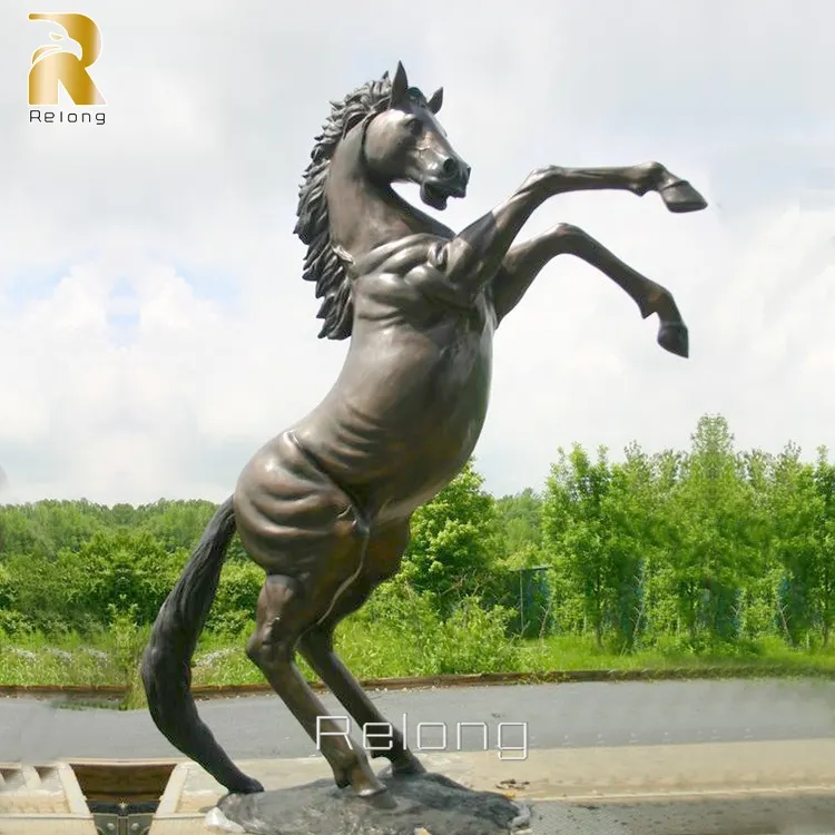 Di alta qualità nuovo Design giardino esterno grande bronzo Cast di salto statua del cavallo