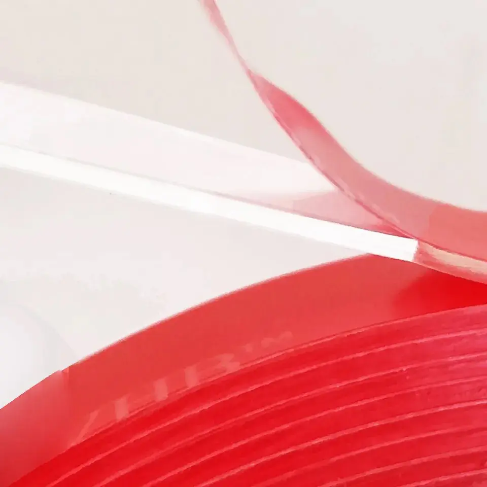 Kustomisasi pencetakan transparan Film merah peregangan perekat kuat akrilik dua sisi pita alternatif 4910